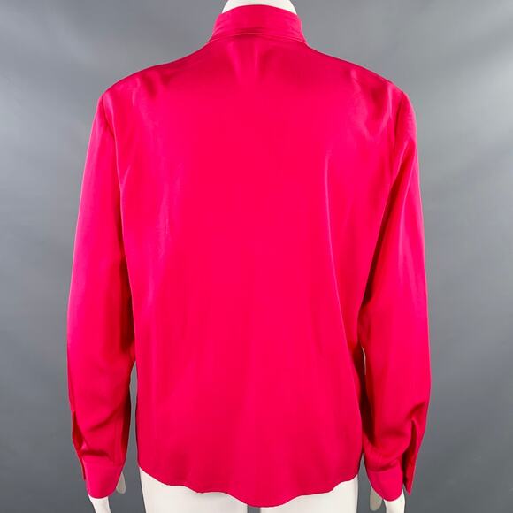 CHRISTIAN DIOR Size 14 Pink Fuchsia Silk Padded Dress Top - Picture 3 of 6